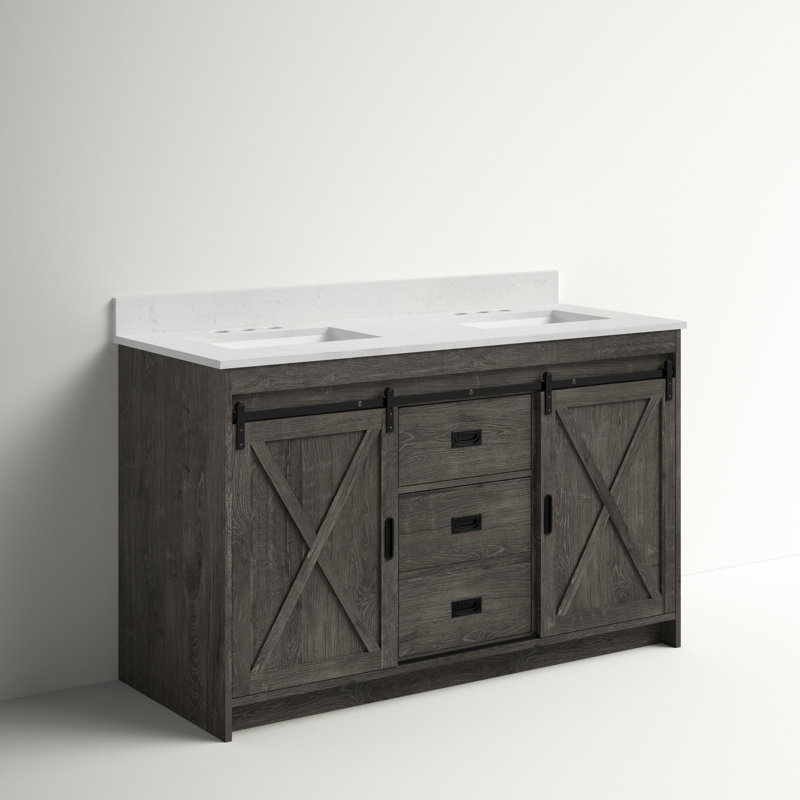 Sand & Stable Jillian 54'' Double Bathroom Vanity with Engineered Stone
